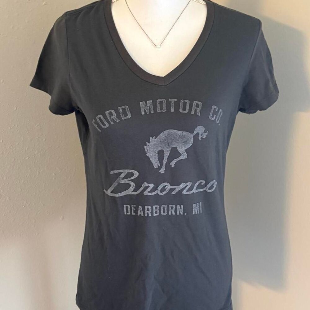 Ford Women's Black and Grey T-shirt